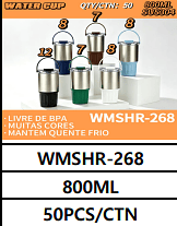 800ML UNID. CX: R$ 30,00 PCS/CX: 50