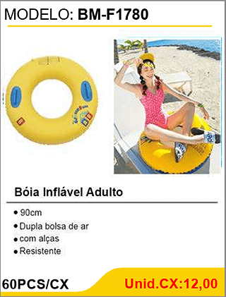 Bóia Inflável Adulto 60PCS/CX Unid.CX:12,00
