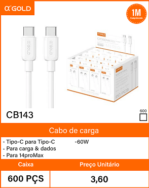 Cabo de carga Caixa 600 PCS Preco Unitario 3,60