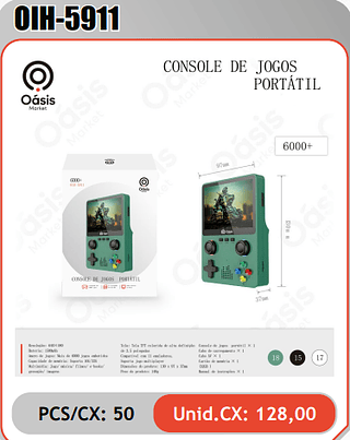CONSOLE DE JOGOSPORTATIL PCS/CX: 50 Unid.CX: 128,00
