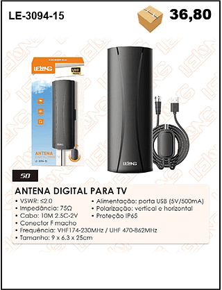 ANTENA DIGITAL PARA TV 50PÇ=36,8$