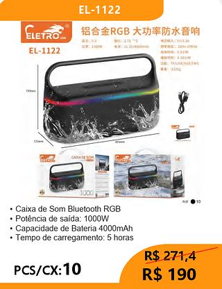 CAIXA DE SOM PCS/CX:10 R$190