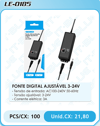 FONTE DIGITAL AJUSTÁVEL 3-24V 100PÇ=21,8$