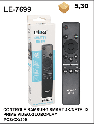 CONTROLE SAMSUNG SMART 4K/NETFLIX PRIME VIDEO/GLOBOPLAY 200PÇ=5,3$