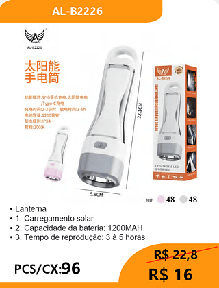 Lanterna PCS/CX:96 R$ 16