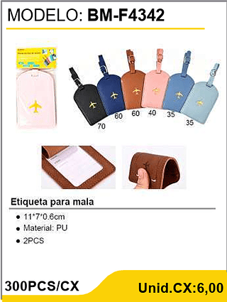 Etiqueta para mala 300PCS/CX Unid.CX:6,00