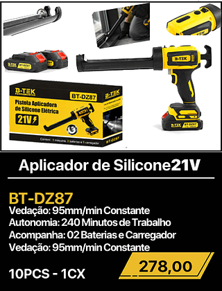 Aplicador de Silicone21V 10PCS R$278,00