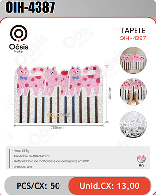 TAPETE PCS/CX: 50 Unid.CX: 13,00