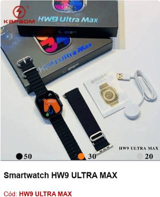 Smartwatch HW9 ULTRA MAX R$94,5 PCS/CX:100