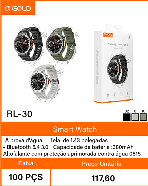 Smart Watch Caixa 100 PCS Preco Unitario 117,60