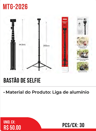 BASTÃO DE SELFIE 30pç=50$