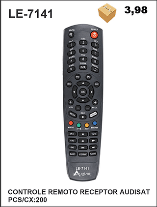 CONTROLE REMOTO RECEPTOR AUDISAT 200pç=3,98$