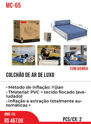 COLCHÃO DE AR DE LUXO 2pç=467$