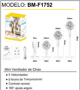 Mini Ventilador de Chão 6PCS/CX Unid.CX:115,00