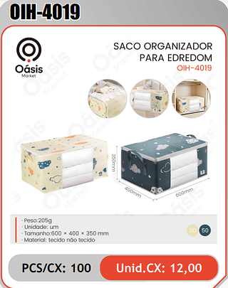 SACO ORGANIZADORPARA EDREDOM PCS/CX: 100 Unid.CX: 12,00