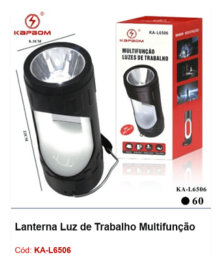 Lanterna Luz de Trabalho Multifunção R$ 29,7 PCS/CX: 60