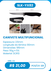 CANIVETE MULTIFUNCIONAL UNID. CX: R$ 31,00 PCS/CX: 120