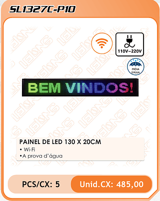 PAINEL DE LED 130 X 20CM 5PÇ=485$