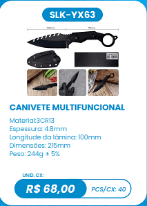 CANIVETE MULTIFUNCIONAL UNID. CX: R$ 68,00 PCS/CX: 40