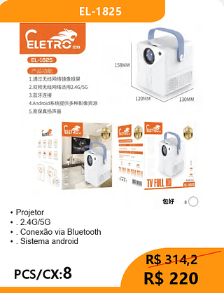 Projetor PCS/CX:8 R$220
