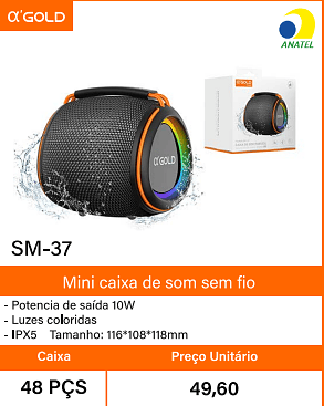 Mini caixa de som sem fio - Caixa 48 PCS Preco Unitario 49,60