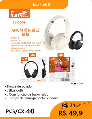 HEADPHONE PCS/CX:40 R$49,9