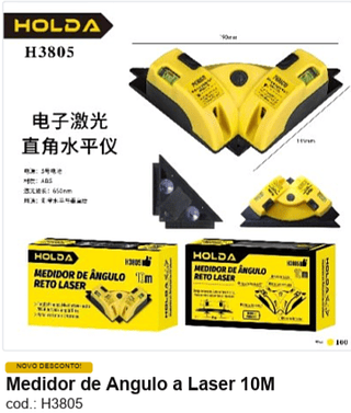 Medidor de Ângulo a Laser 10M R$ 24,3 PC/CX:100
