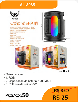 Caixa de som PCS/CX:50 R$25