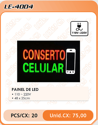 PAINEL DE LED 20pç=75$