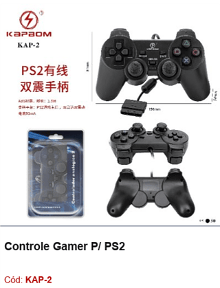 Controle Gamer P/ PS2 R$ 18,9 PCS/CX:50