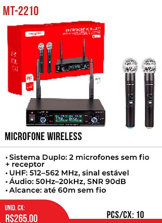 Microfone Wireless 10pç=265$