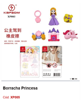 Borracha Princesa R$ 7,2 PCS/cx: 288