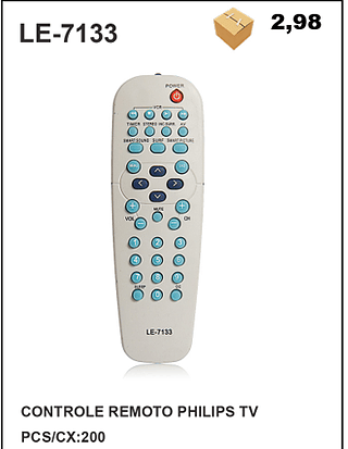 CONTROLE REMOTO PHILIPS TV 200pç=2,98$