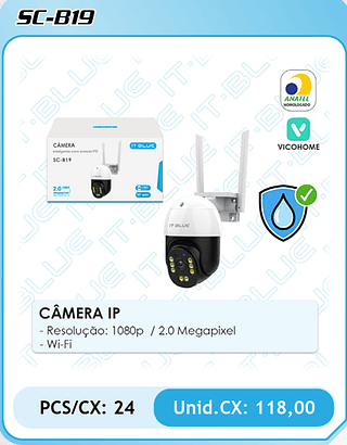 CÂMERA IP PCS/CX: 24 Unid.CX: 118,00