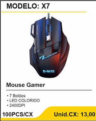 Mouse Gamer 100PCS/CX Unid.CX: 13,00