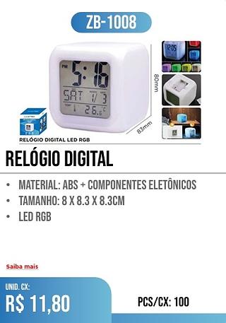 RELÓGIO DIGITAL 100pç=11,80$