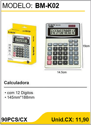 Calculadora 90PCS/CX Unid.CX: 11,90