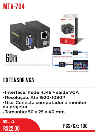 EXTENSOR VGA 100pç=22$