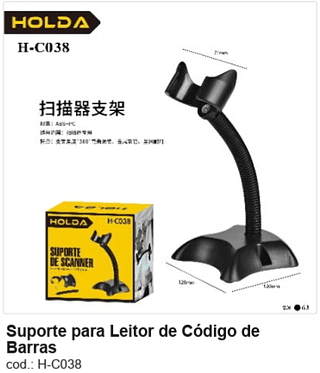 Suporte para Leitor de Código de Barras R$ 15,3 PC/CX:63