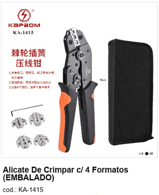 Alicate De Crimpar c/ 4 Formatos R$ 88,2 PC/CX:10