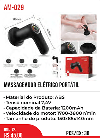 Massageador Elétrico Portátil 30pç=45$