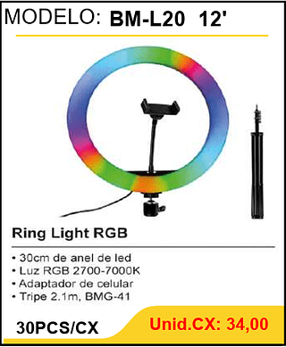 Ring Light RGB 30PCS/CX Unid.CX: 34,00