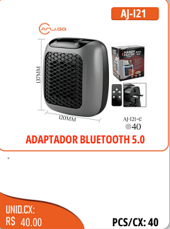 ADAPTADOR BLUETOOTH 5.0 UNID.CX:RS 40.00 PCS/CX:40