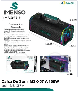 Caixa De Som 100WR$364,5 PC/CX 4