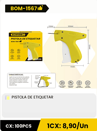 PISTOLA DE ETIQUETAR CX: 100PCS ICX: 8,90/Un