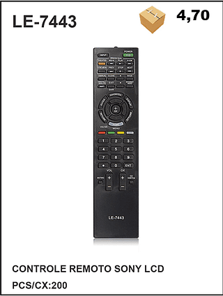 CONTROLE REMOTO SONY LCD 200PÇ=4,7$