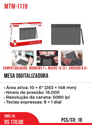 MESA DIGITALIZADORA 10pç=170$