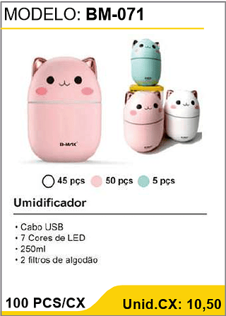 Umidificador 100 PCS/CX Unid.CX: 10,50