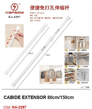 CABIDE EXTENSOR 80cm/150cm R$ 8,1 PCS/CX: 100