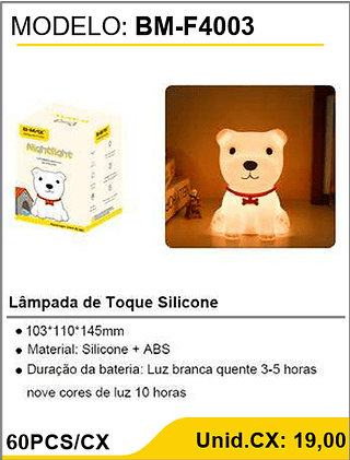 Lâmpada de Toque Silicone 60PCS/CX Unid.CX: 19,00